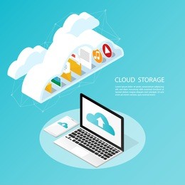 isometric computer smartphone,upload cloud storage backup anywhere vector