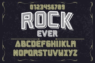 font typeface handcrafted vector named rock ever