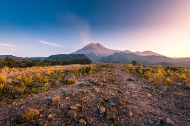 mount merapi on a beautiful clear day
