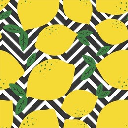 fresh lemons background. hand drawn overlapping backdrop. colorful wallpaper vector. seamless pattern with citrus fruits collection. decorative colored illustration, good for printing
