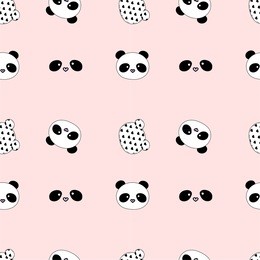 panda pattern seamless pattern oink background vector illustration 