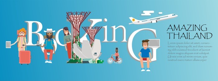 travel infographic.singapore  infographic, booking  lettering and famous landmarks ,amazing singapore concept, booking online concept, travel.