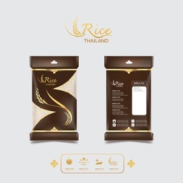 rice of thailand packaging food product and background vector concept thai arts.