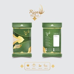 rice of thailand packaging food product and background vector concept thai arts.