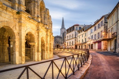 arles amphitheatre and old town, france 