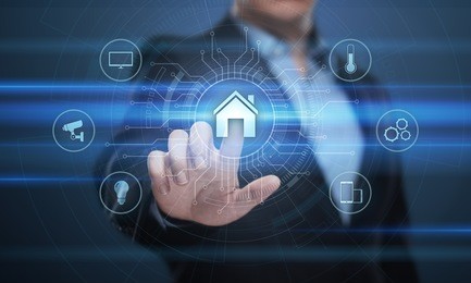 smart home automation control system. innovation technology internet network concept.