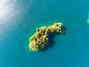 isolated island, aerial photo