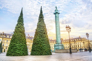 christmas tree at place vendome in paris, france