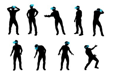 vr man silhouette set 
