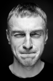 portrait of a man. close up. selective focus.