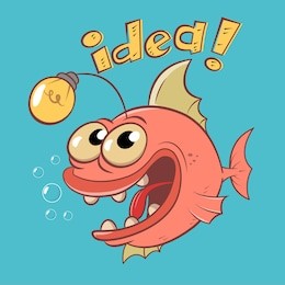  idea fish vector/cartoon character