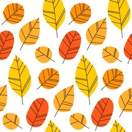 hand drawn vector pattern with autumn leaves. design for poster, kitchen textiles, clothing and website