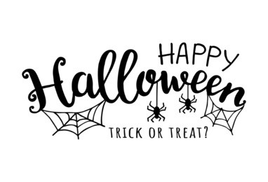 happy halloween. vector illustration with web and spider.  trick or treat
