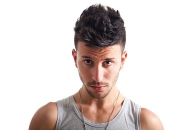  young tough guy isolated on white