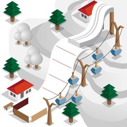 ski jump. vector illustration. isometric.