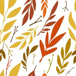 autumn leaves pattern on the white background. vector illustration.