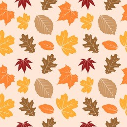 autumn leaves seamless repeating pattern vector illustration