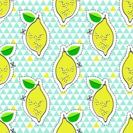 lemon juicy fruit. vector illustration of seamless pattern.