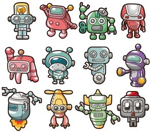 cartoon robot icon