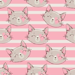 seamless pattern vector, cat pattern