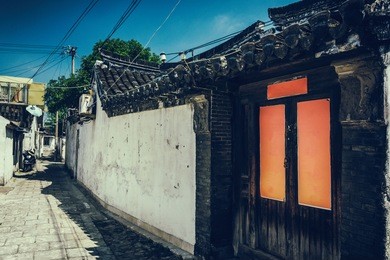 road and houses in xidi - road and houses in xidi, anhui, china, is shown in circa dec. 2011, which is famous for its kept old style village inclusive road, houses.