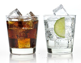 the sweet cooled drinks with ice