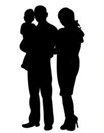  silhouette of a family, isolated