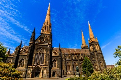 australia - melbourne city 2017. travel photo of melbourne. st. patrick's roman catholic cathedral in melbourne, victoria, australia