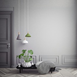 scandinavian minimalism loft interior background, 3d rendering, 3d illustration