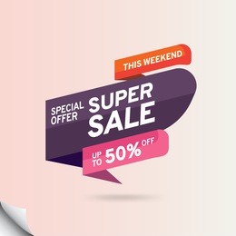 design poster super sale discount with graphic elements. for every season, special offer, only this weekends/week. vector illustration. 