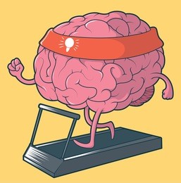 training brain illustration. mental sport vector concept