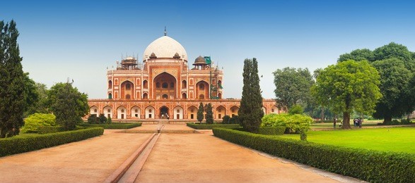 panoramic view of humayun's tomb. delhi, india