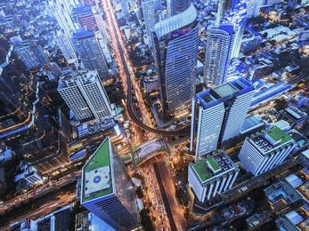 road traffic in city at thailand .