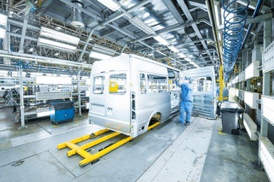 modern automated assembly line for cars