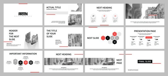 black and red elements on a white background. this template is the best as a business presentation, used in marketing and advertising, the annual report, flyer and banner