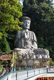 big buddha statue at chin swee temple, genting highlands, malaysia.japanese style.