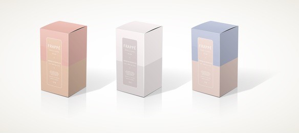 square box 3d packaging design illustration