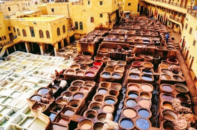 tanneries, medina of fez, morocco
