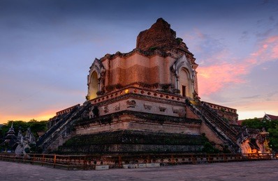 chedi luang temple in chiang mai, ancient pagoda at wat chedi luang. most popular thailand