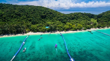 koh hey or coral island is close to phuket island 15 minits from chalong pier.the place for snorkeling diving and water sport. there have many beautiful beaches around the island.