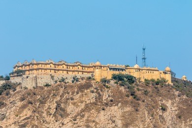nahargarh fort overlooking jaipur city, rajasthan, india.