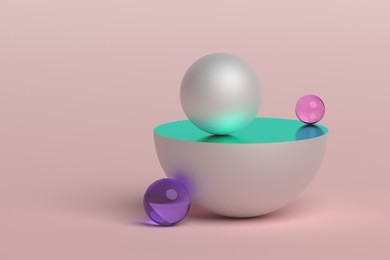 abstract 3d rendering of geometric shapes. surreal composition. balance concept. modern background design for poster, cover, branding, banner, placard.