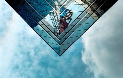 office building in hong kong, close up