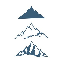 hand drawn mountains. outdoor company logo elements. vector illustration