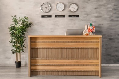 reception desk in hotel