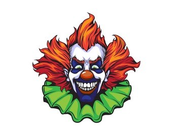 evil clown halloween illustration