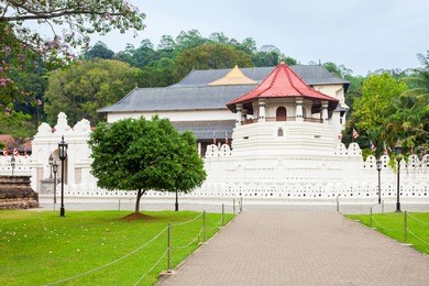 temple of the sacred tooth relic or sri dalada maligawa in kandy, sri lanka. sacred tooth relic temple is a buddhist temple located in the royal palace complex of the kingdom of kandy.