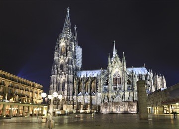 cologne cathedral at night, germany