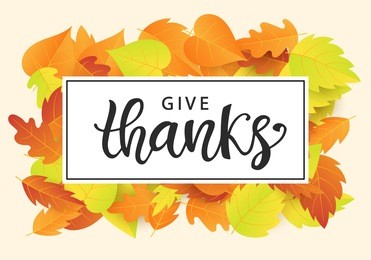 thanksgiving day poster template. hand written lettering.