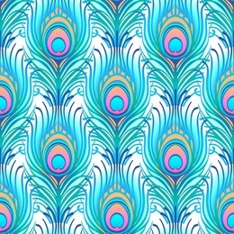 peacock pale pink seamless vector pattern. peafowl abstract feathers tiled print for textile or wrap paper. hand drawn vintage linear romantic beautiful drawing pattern